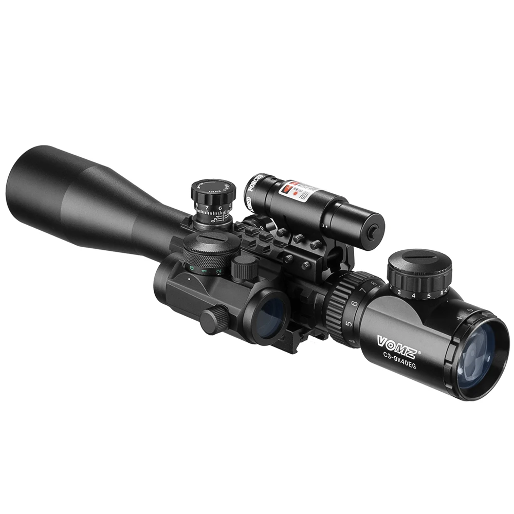 VOMZ 3-9X40 Hunting tactical red dot Laser combination Optical sight Airsoft accessories Spotting scope for rifle hunting