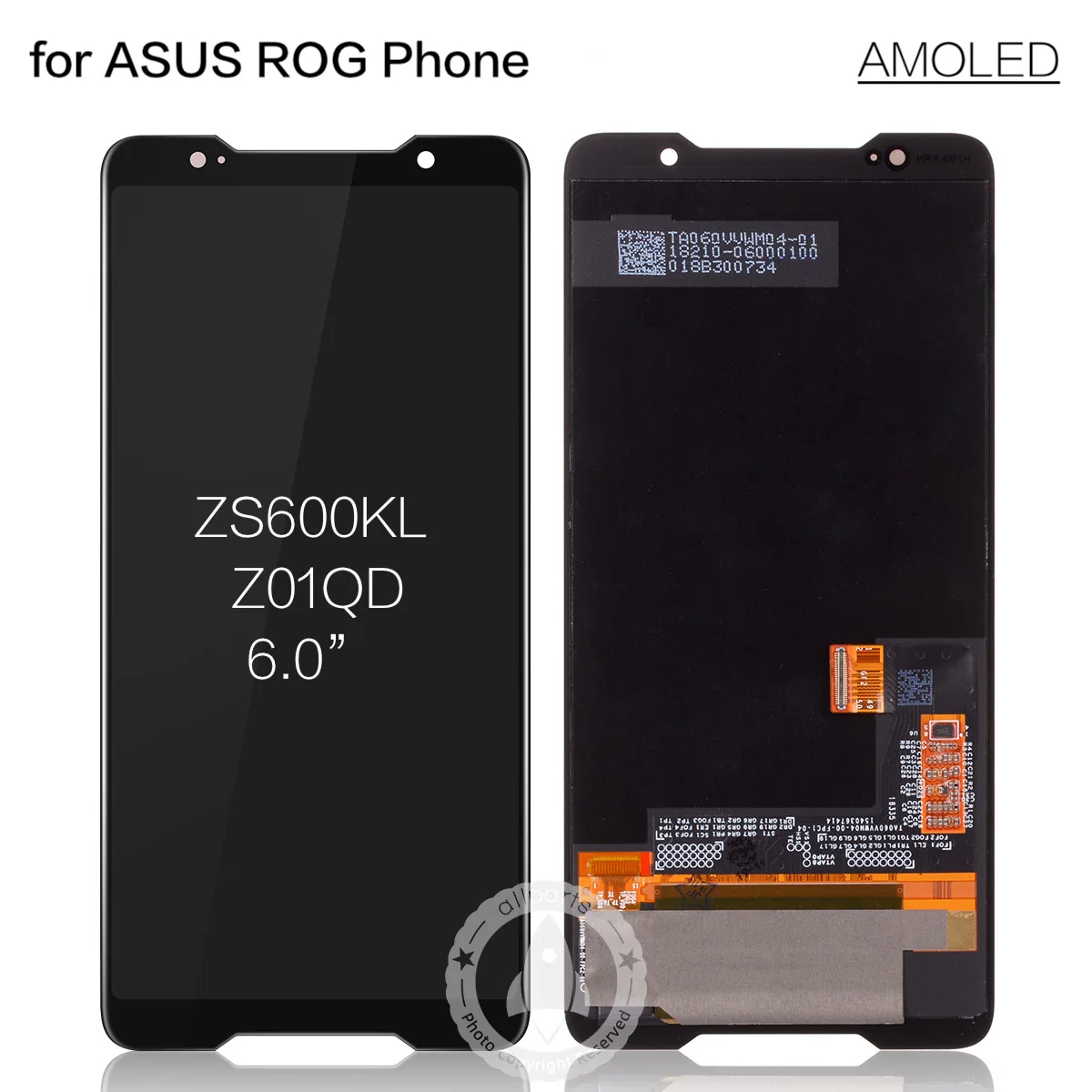

AMOLED Module Replacement Replace On Display for ASUS ROG Phone ZS600KL Touch Screen Digitizer ORIGINAL 6.0 INCH
