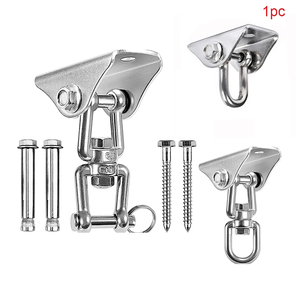 Hanging Rotation Wall Mount Rustproof Heavy Duty Ceiling Porch Swing Hanger Stainless Steel Pre-drilled Easy Install Hook Indoor