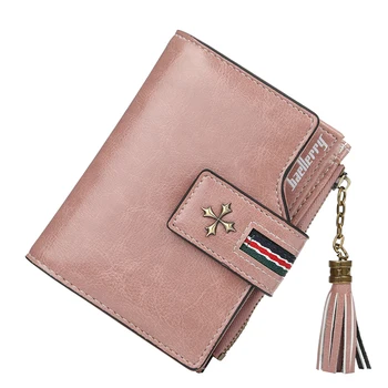 

Ladies wallet 2020 new tassel zipper ladies short wallet coin purse personality ladies multi-function card holder