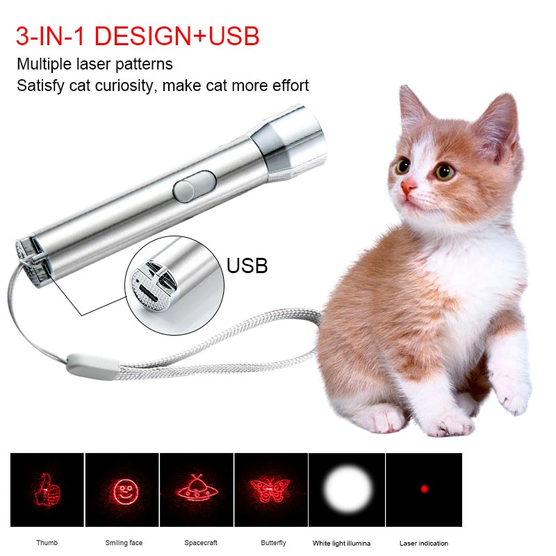 Cat Pointer Light Pen Interactive Toy Pointer For Work Teaching Training Mini Flashlights Funny Pet LED Laser Toy Cat Laser Toy