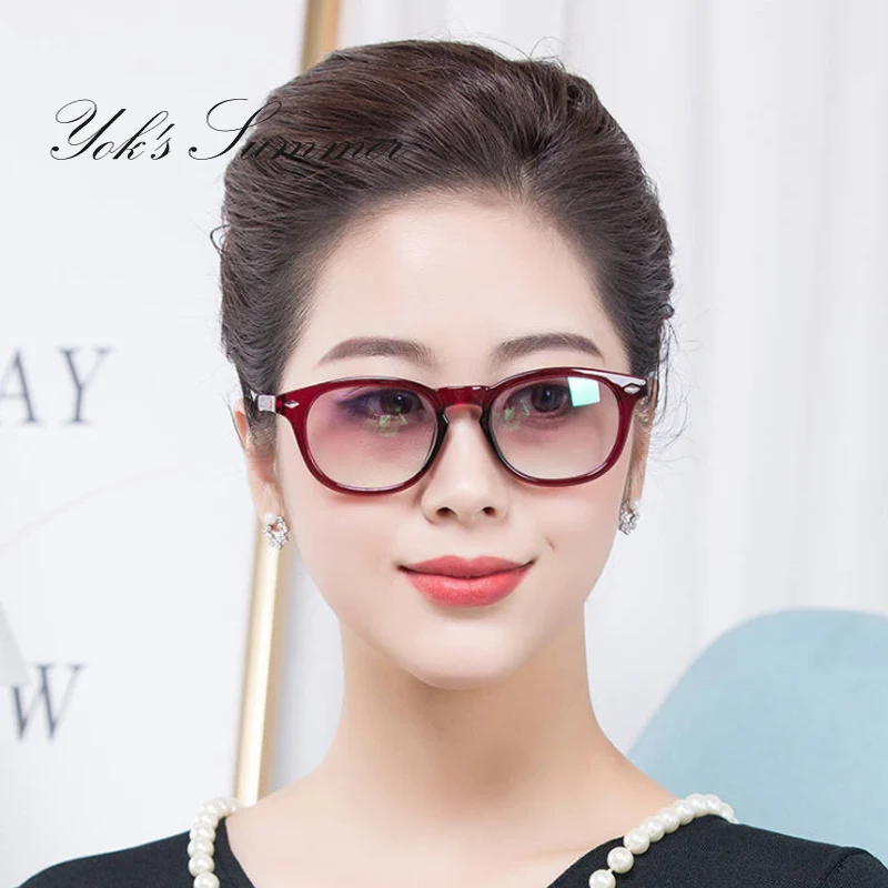 

YOK'S Multifocal Anti-blue Light Reading Glasses Round Bifocal Hyperopia Computer Eyewear Diopter +1.0 To +4.0 For Sight UN1385