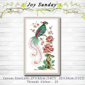 

Bird Flowers in full bloom decor painting 14CT 11CT counted cross stitch kits embroidery sets Needlework Sets Home decor