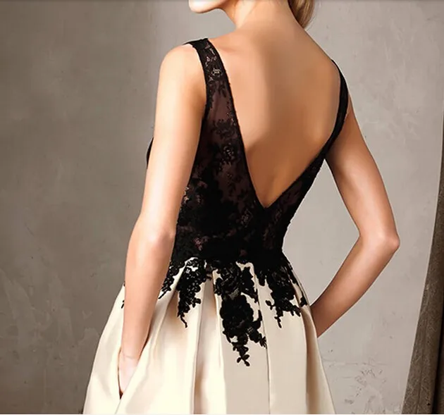 Для выпускного vestido de festa пикантные туфли с низким вырезом на спине с кружевной аппликацией, без рукавов для выпускного вечера быстрая платья для матери невесты