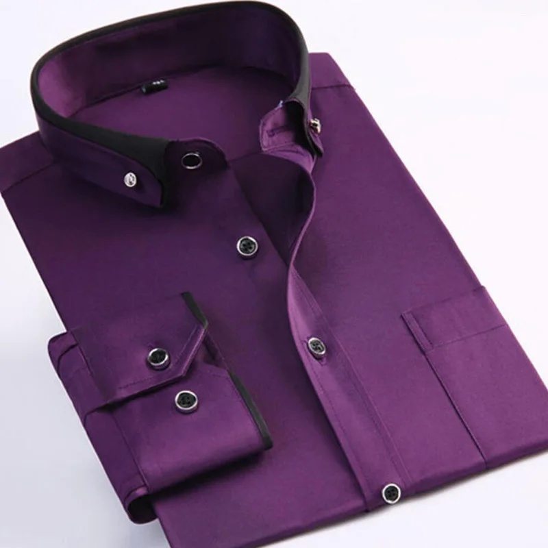 Spring Men Wedding Shirt Formal Long Sleeve Plus Size Dress Shirts 3XL 4XL 9XL 10XL 14XL dress shirts