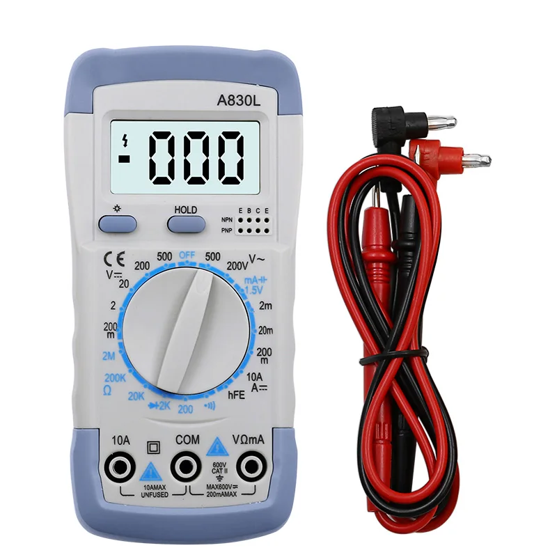 DT700D large screen digital multimeter buzzer overload protection mini square wave output voltmeter tester - Цвет: A830L Grayish white