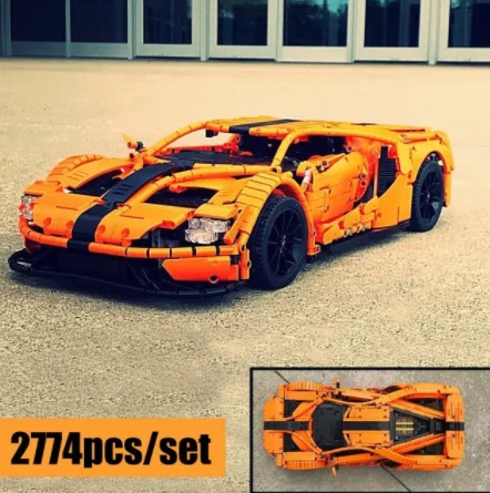 MOC Ford GT спортивный автомобиль MOC-10792 RC двигатель мощность Функция автомобиль подходит строительный блок кирпичи модель ребенок день рождения игрушки подарки - Цвет: Only building blocks