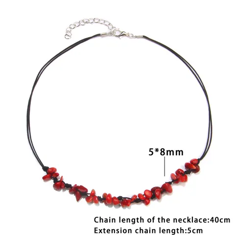 Stone Crystal Quartz Chip Necklace Beaded Handmade Fashion Necklace For Women Jewelry Fairycore Witchy Party Gifts