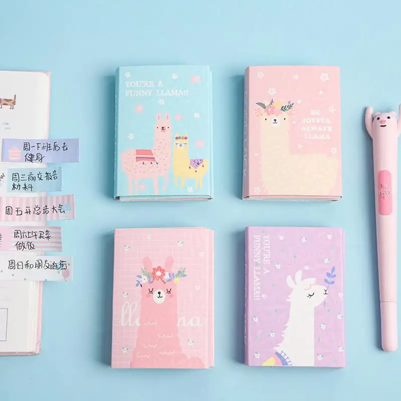 

1pc Hot sale lovely Colorful Cute Alpaca Memo Pad Sticky Notes Memo Notebook Stationery School Supplies gift
