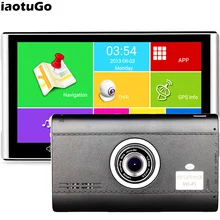 IaotuGo 7 cal Android GPS DVR nawigacja samochodowa rejestrator pojemnościowy czterordzeniowy 512M,8G WIFI,Bluetooth,AVIN,HD 1080P czujnik G