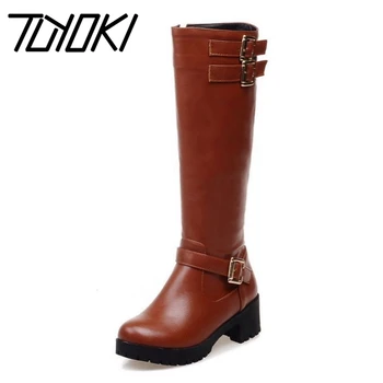 

Tuyoki Women High Heel Over Knee Boots Fashion Snow Long Boot Warm Winter Brand Botas Riding Footwear Heels Shoes Size 34-43