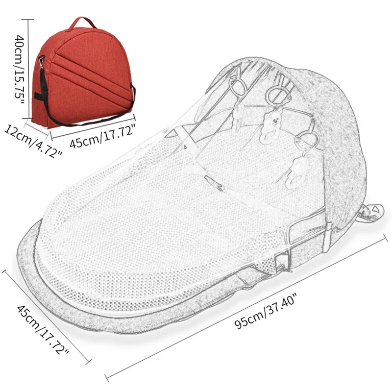 5 шт. Складная люлька-качалка, детская кровать, портативная детская кроватка для путешествий, набор для детской кроватки, туристическая детская кроватка для новорожденных, сумки для мам, москитная сетка+ игрушки