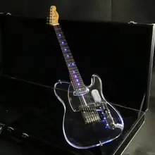 Акриловый корпус tl Электрогитара ra синий светодиодный свет кленовый гриф гитары хромированная аппаратура