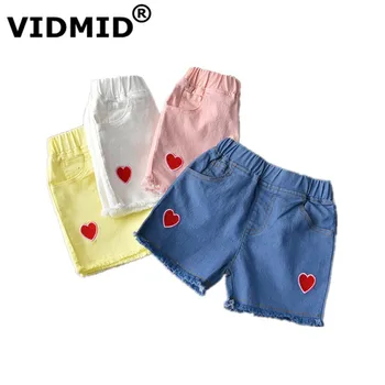 

VIDMID baby girls cotton shorts clothes kids jeans shorts trousers hearts children's clothing trousers boys girls shorts 7056
