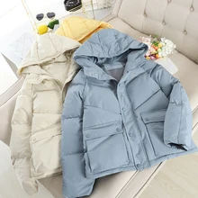 Cotton clothing female winter new hooded bread service female short coat women thick coat loose bf preppy style coat tops