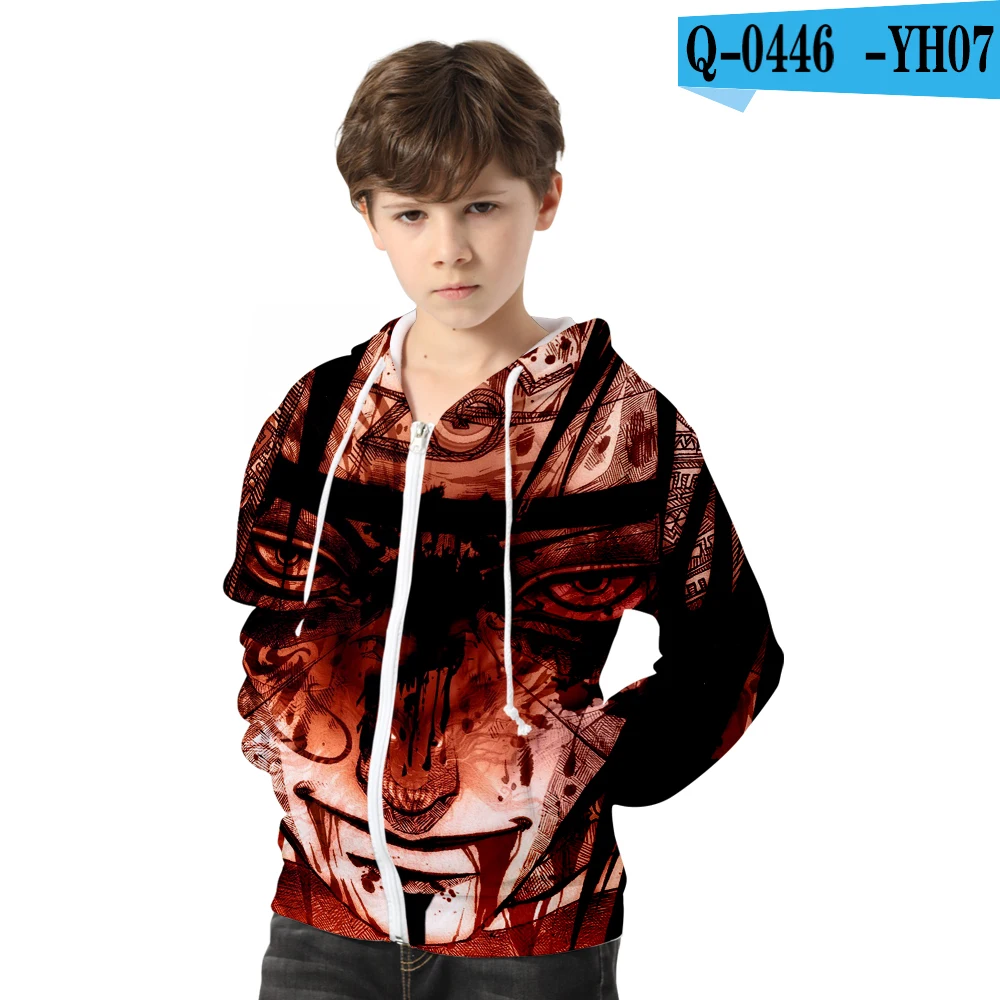 Детская одежда с принтом «Наруто», толстовки с капюшоном в стиле Харадзюку, куртки, свитшоты, одежда для мальчиков, пальто с принтом - Цвет: YH07-1