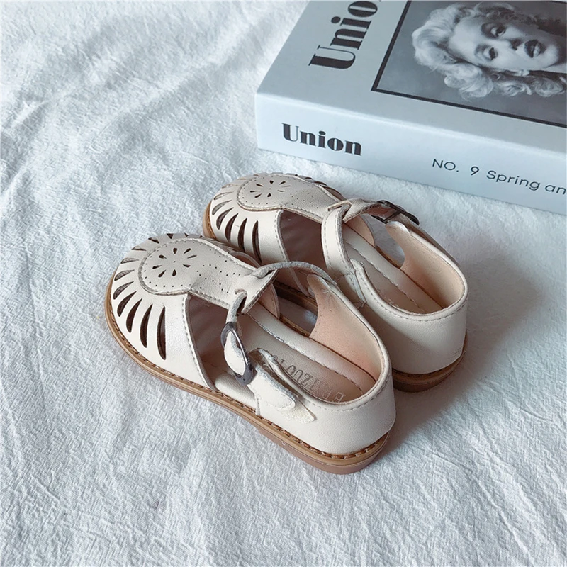 slippers for boy COZULMA Children Sandals 1-12 Years Baby Girls British Style Beach Sandals Cut-outs Kids Shoes Sandals Princess Vintage 22-36 child shoes girl