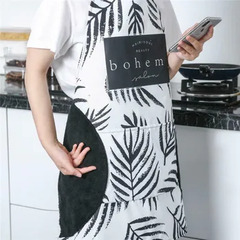 

Adjustable Waterproof Kitchen Apron Oil-proof Antifouling Erasable Hand Cooking Supply Pockets Home Kitchen Cooking Baking Apron