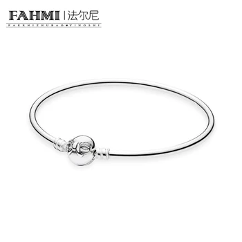 

FAHMI Fashion Love Snake Chain Silver Color Fit Original Charm Bracelet Bangle 590724CZ Bead For Women Gift Free Package Mail