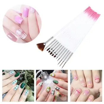 

12PC/Set Acrylic Nail Pen Nail Art Brushes Sequin Painting Pen Drawing Dotting Brush Manicure Tool Professional Nail Care Tool