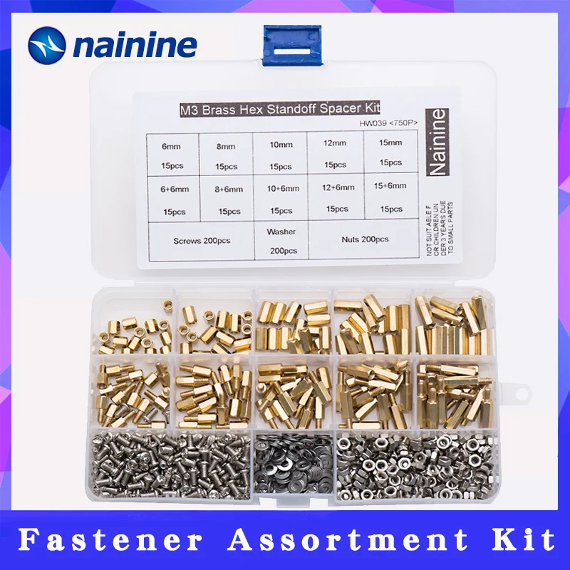Günstige 750 teile satz M2 M2.5 M3 Messing Studs Säulen Standoff Spacer Schraube Isolation Abstand Schrauben Kit HW039