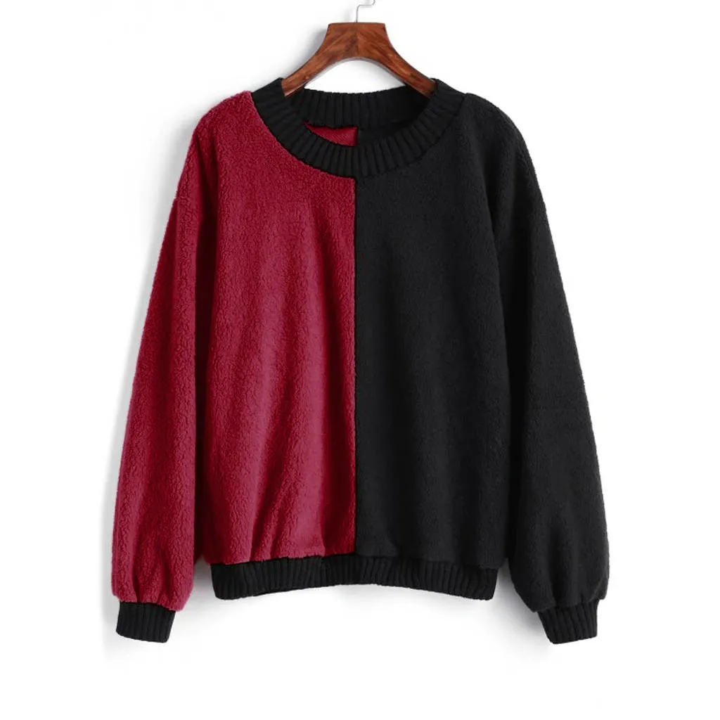 Hoodies Women Autumn 2019 Patchwork o-neck Harajuku Streetwear Hoodie Hoodies And Sweatshirts Women Pullovers Clothes Moletom