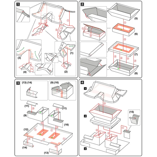 Japan Nikko Toshogu Shrine Folding Mini 3D Paper Model Papercraft House DIY Art Origami Building Kids Adult Craft Toys QD-123 4