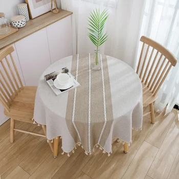 

Modern Table Cloth Round Tablecloth with Tassels Nappe Table Cover Party Wedding Table Cloth for Home Table Mantel Home Decor