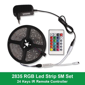 

5M LED Strip IR Remote Dimmer 24 Keys LED Controler RGB SMD2835 DC12V Backlight Diode Tape Flexible LED Lamp Tape Dropping