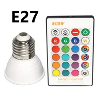 E27 GU10 Светодиодная лампа RGBW 16 Цвета изменения E14 E27 GU5.3 Светодиодный прожектор 85-265V RGB светодиодный светильник MR16 Ambilight люсис привело Decoracion Nordic - Испускаемый цвет: E27