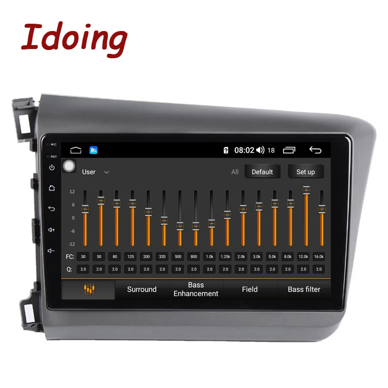 Sale Idoing 9"4G+64G Octa Core Car Android 8.1 Radio Multimedia Player For Honda Civic 2010-2014 GPS Navigation and Glonass no 2 din 1