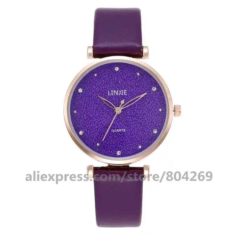 Женские кварцевые часы, сплав, Лидирующий бренд, модные, круглый циферблат, женские блестящие часы с порошком, горячая распродажа, ЖЕНСКИЕ НАРЯДНЫЕ часы - Цвет: purple