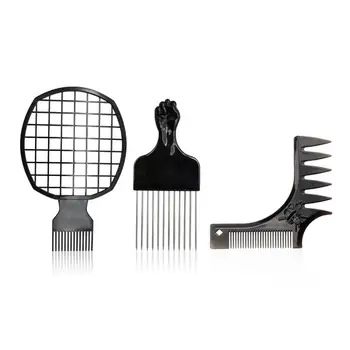 

Afro Twist African Man Curly Hair Comb Hair Comb Tin Foil Grid Comb Steel Needle Comb Beard Template Perm Sponge Set