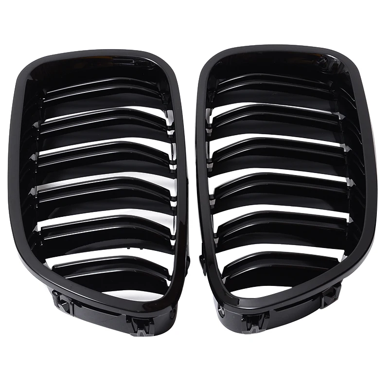 Treyues 1Pair Glossy Black Front Grille Kidney ABS Racing Grills For BMW F10 F11 M5 528i 530i 5-Series 11-16