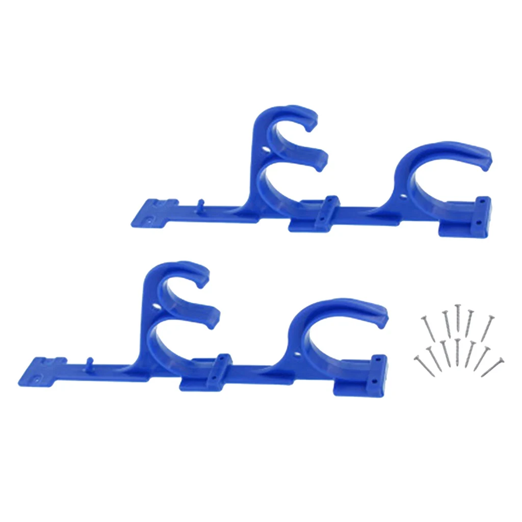 2x Swimming Pool Hook Garden Hanger For Telescoping Pole Brushes, Net Leaf Rakes