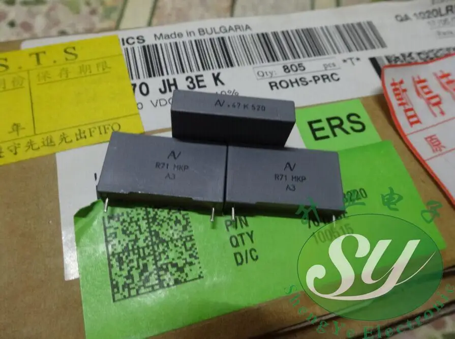50 шт. AV R71 серия 0 47 мкФ/520 в 470nf 474 MKP пленочные конденсаторы новые 22 мм Бесплатная