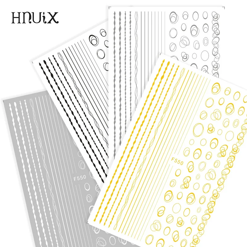 HNUIX 1 шт. 3D наклейки для ногтей наклейки слайдеры для ногтей на ногти золотые звезды луна 3D треугольник квадратный самоклеющиеся Советы украшения для дизайна ногтей ювелирные наклейки