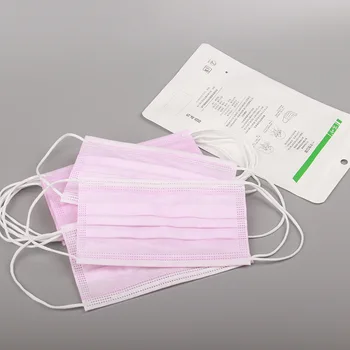 

Face Mask Pink 10/50/100/200/500pcs Disposable Three-layer Nonwove Mask Anti Dust Mouth Mask Breathable Face Mouth Masks