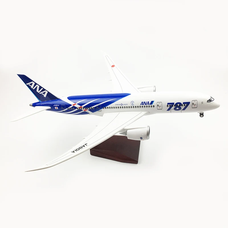 1/130 масштаб смолы Голосовое управление СВЕТОДИОДНЫЙ самолет Boeing 787 747 с светодиодный свет B787 B747 43 см модель самолета детская Подарочная коллекция