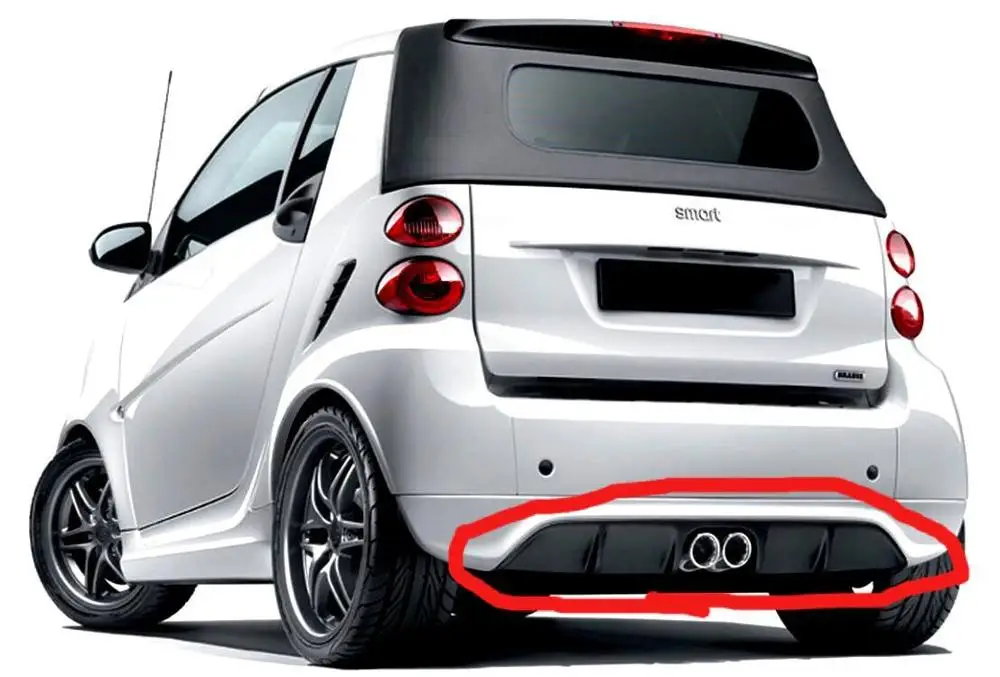 For Benz Smart fortwo Body kit spoiler 2013- For Smart ABS Rear lip rear spoiler front Bumper Diffuser Bumpers Protector