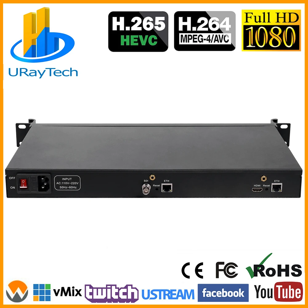1U стойка HDMI SDI IP видео кодер HD к RTSP RTMP HLS RTMPS UDP ONVIF H.264 H.265|Теле- и радиовещательное