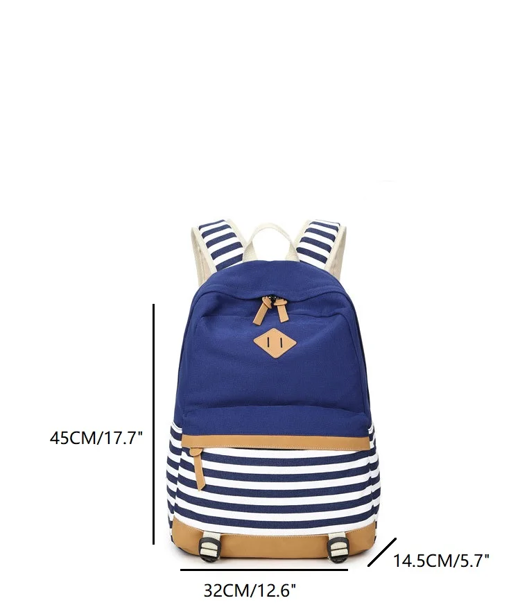 navy striped backpack