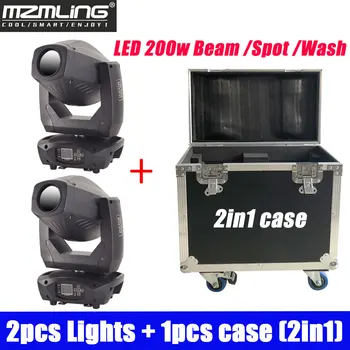 

2PCS Lights + 1PCS Flight Case LED 200w Beam Spot Wash 3in1 Light With Zoom DMX512 Moving Head Light DJ /Bar /Show /Stage Light