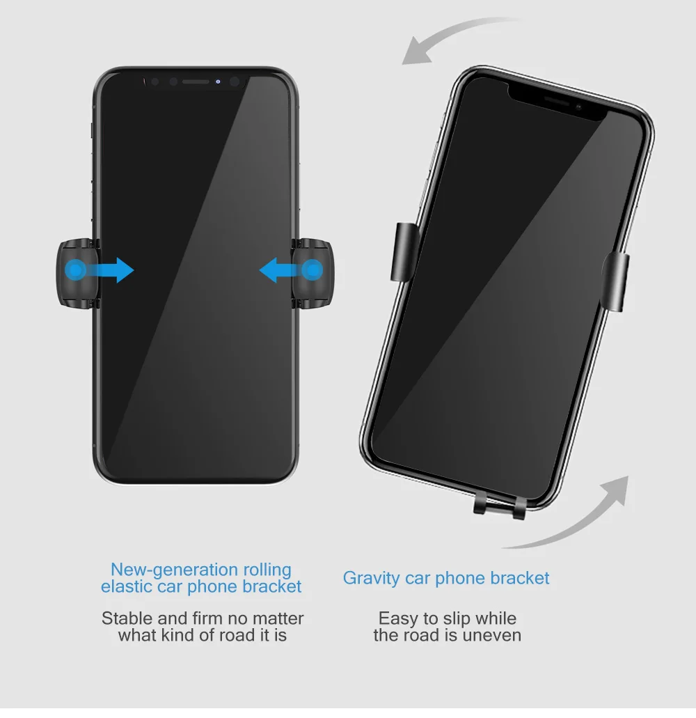 CW5 2 in 1 New-generation Rolling Elastic Car Phone Holder Wireless Charging 75% Efficiency