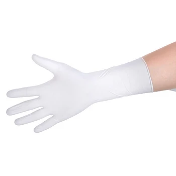 

50Pcs Disposable Gloves White Nitrile Latex Gloves Cleaning 12 Inch Long Gloves