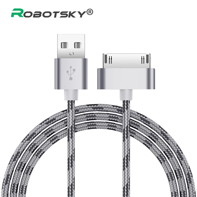 Нейлоновый плетеный кабель 30Pin USB для передачи данных 2.4A быстрое зарядное