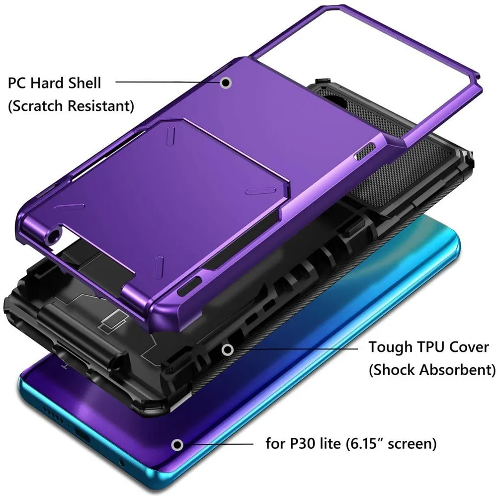 Sleek 4-Card Slot Leather Wallet Credit Card Holder Case Cover