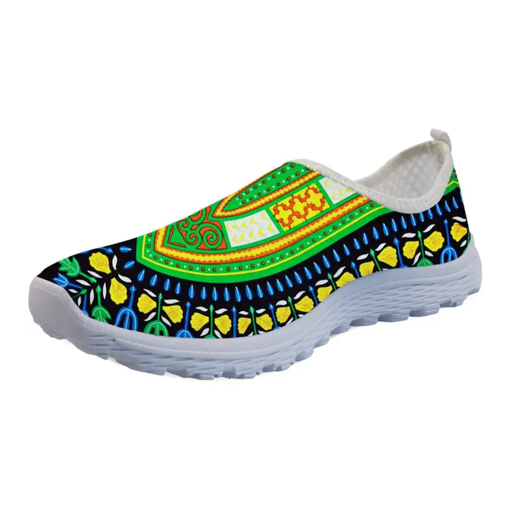 INSTANTARTS African Pattern Women Sneakers Flats Comfortable Slip On Vulcanized Shoes Air Mesh Water Shoes Women Zapatos Mujer 