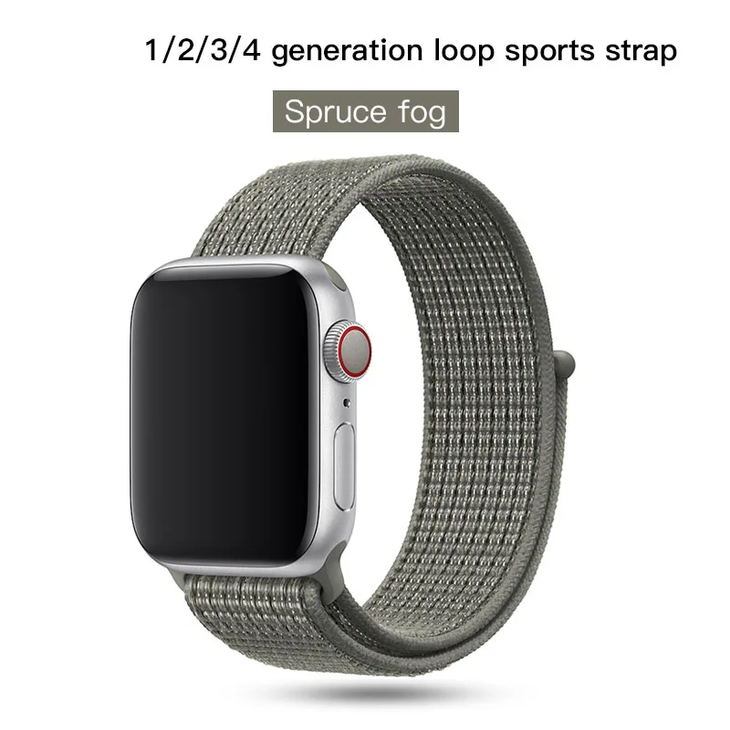 Sport Loop For Apple Watch Band Strap Apple Watch 4 Band 44mm 40mm Band 42mm 38mm Nylon Bracelet Watchband Series 3 2 1 4 - Цвет: spruce fog