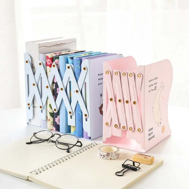 

Cartoon Desktop Extendable Book Stand Large-Volume Students Office Storage Organizing Bookshelf Foldable Book End Bookends Stati